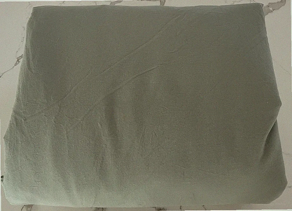 $298 COYUCHI Refined Organic Percale DUVET COVER Green KING