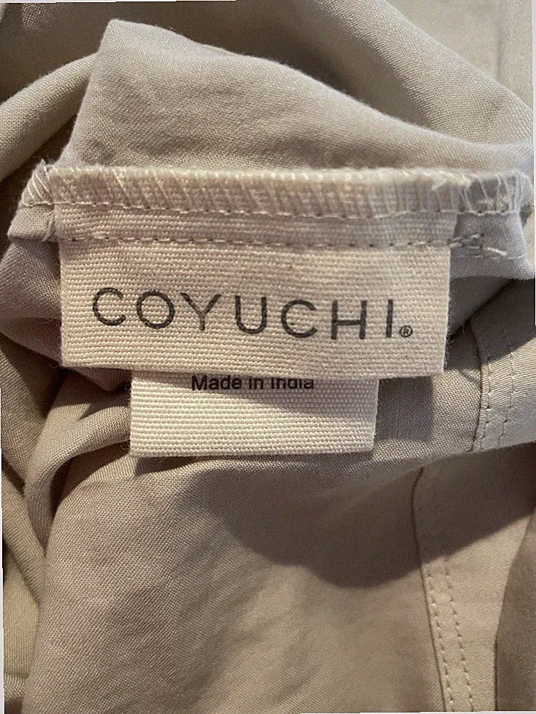 COYUCHI 100% Organic Brushed Cotton PILLOWCASES(2) Tan QUEEN