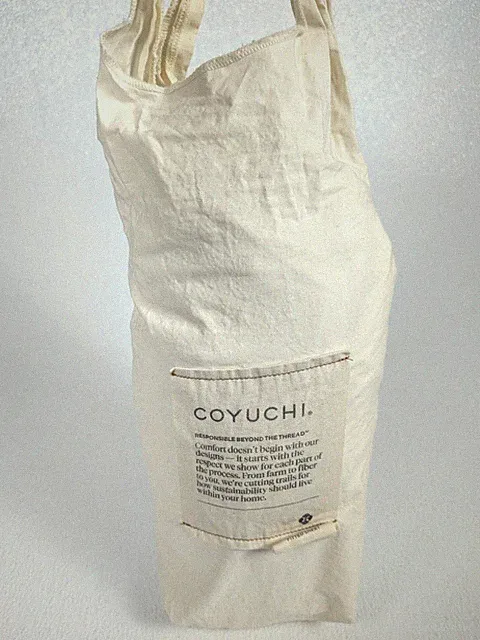 Coyuchi 300 Thread Count Organic Percale Full Fitted Sheet Undyed Natural NICE