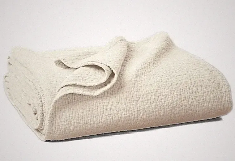 COYUCHI Cascade Matelassé Organic Cotton KING Blanket in Undyed