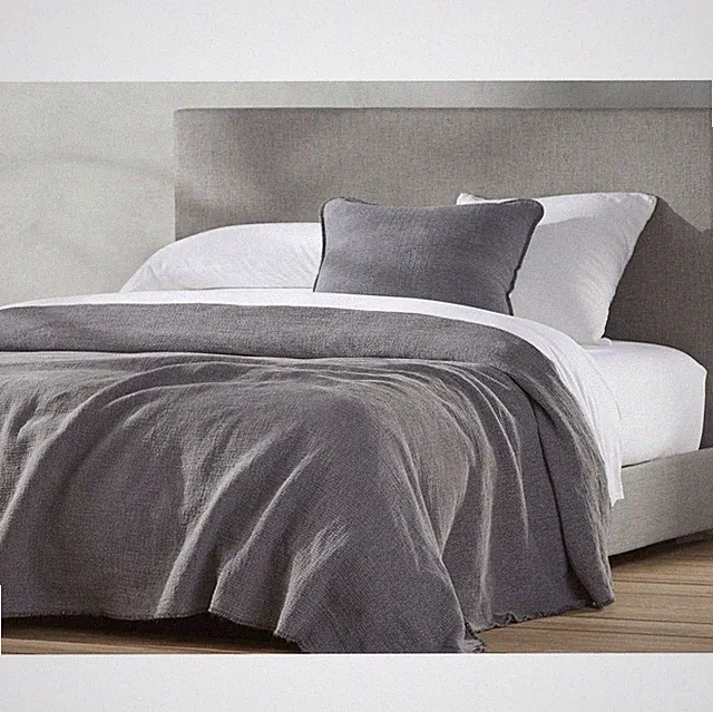 Coyuchi Cozy Cotton King Organic Blanket in Charcoal