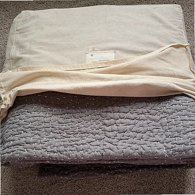 COYUCHI PEBBLED HANDSTICHED ORGANIC COTTON QUILT KING