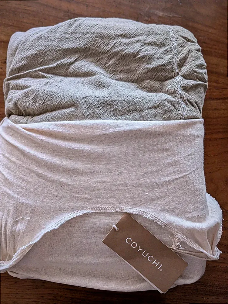 Coyuchi Rippled Stripe Organic Full/Queen Cotton Duvet Cover-Aloe-NWT