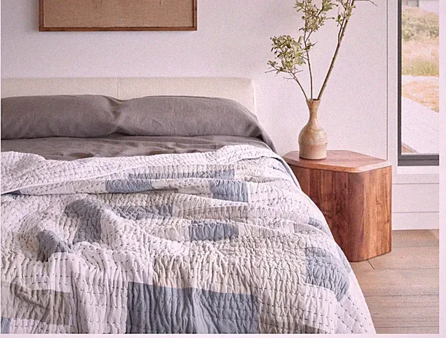 Coyuchi Seascape Patchwork Organic Quilt KING