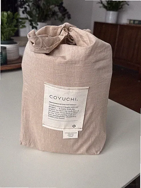 New Coyuchi Organic Crinkled Percale 4 Pcs Sheet Set Queen Pewter Beige