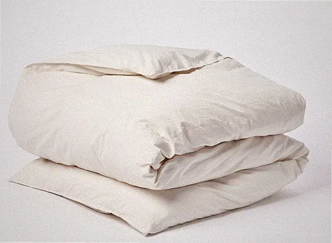 NWT $198 COYUCHI Organic Crinkled Percale DUVET COVER Undyed QUEEN