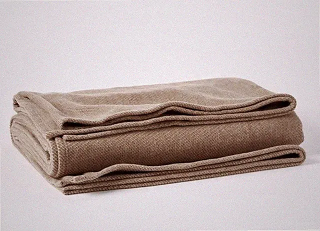 NWT $398 COYUCHI Sequoia Washable Org Cotton/Wool Blanket QUEEN Sandalwood
