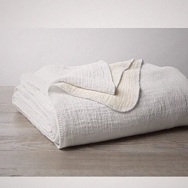 NWT $548 Coyuchi Cozy Cotton Blanket Alpine White King