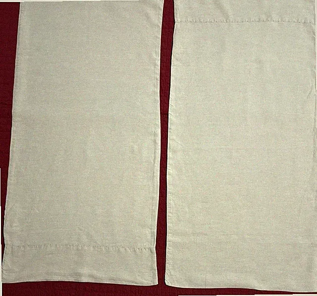 Two Coyuchi 100% Organic linen King Pillow Cases. Natural Chambray Color